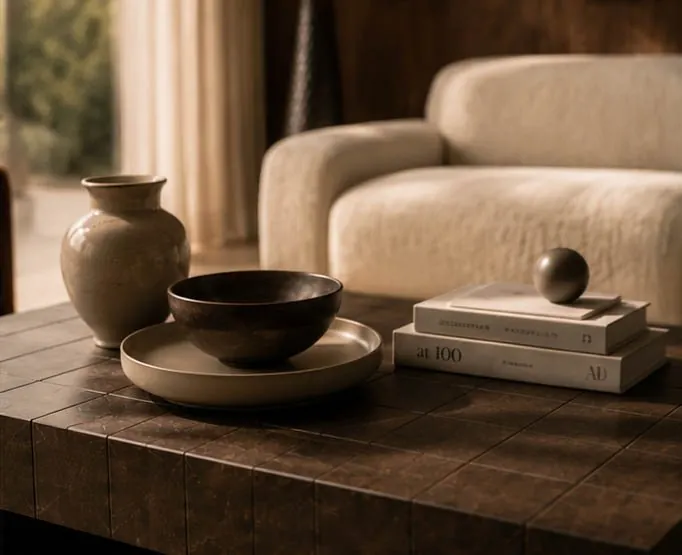 HM Living Room coffee table styling detail