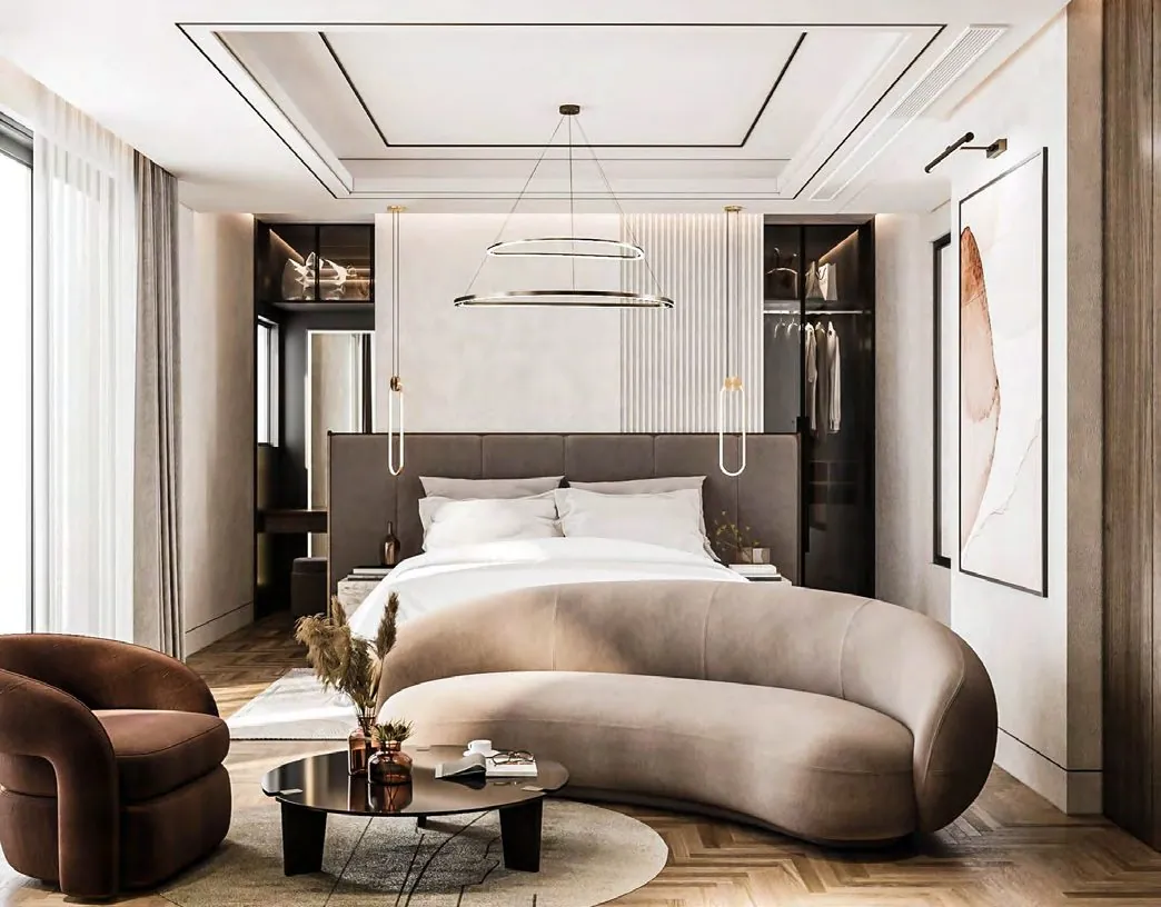 EN Twin House master bedroom living area