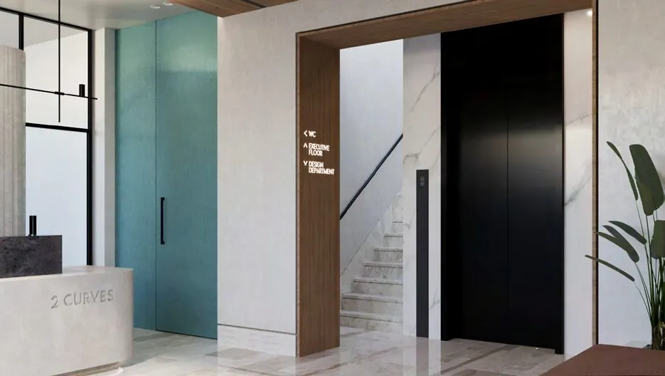 2C Head Office staircase and elevator area