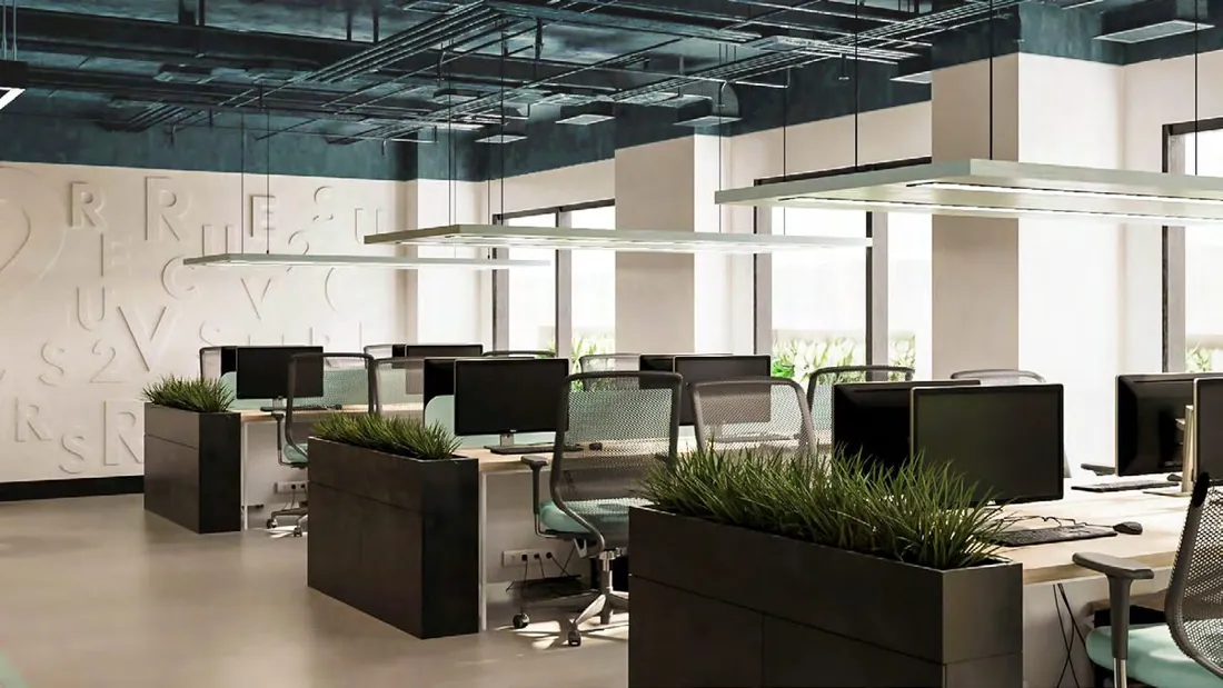 2C Head Office contracting department second workstation row