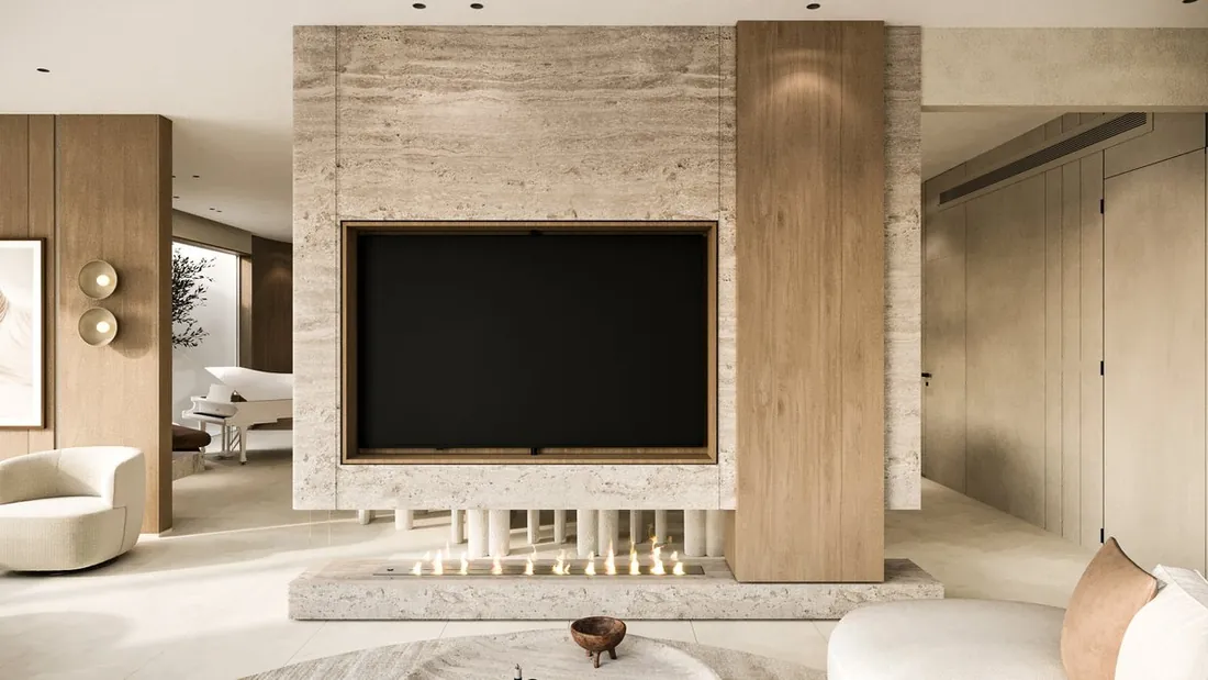 AK Home living room with TV wall