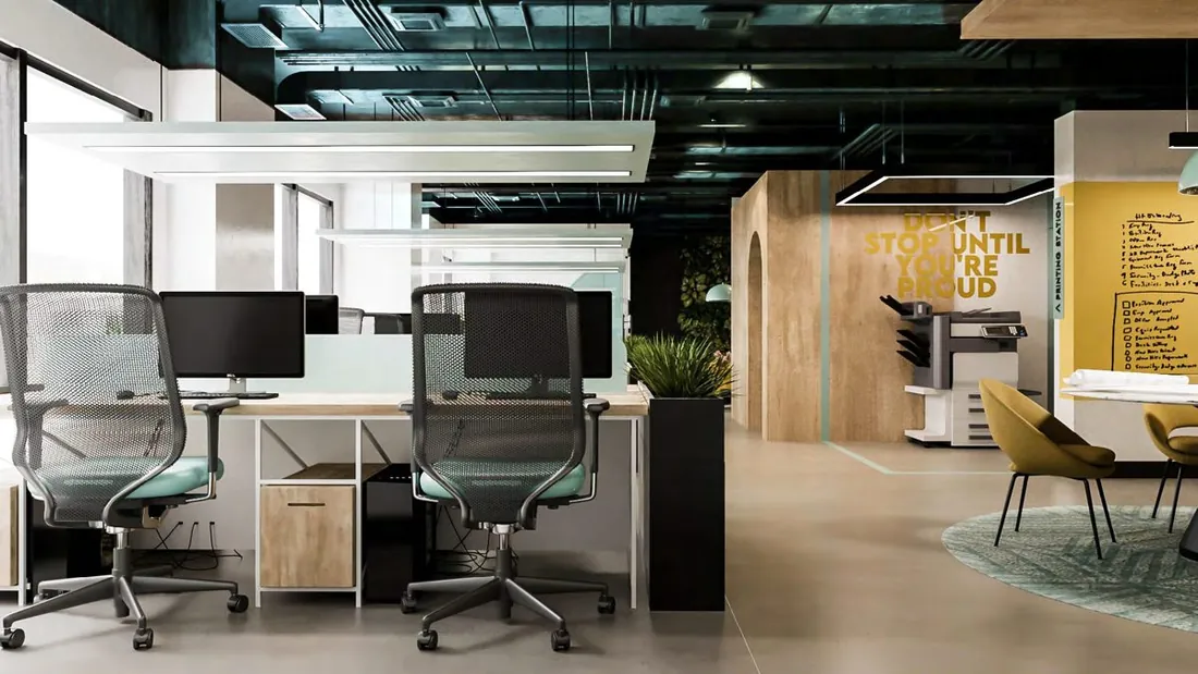 2C Head Office contracting department open workstations